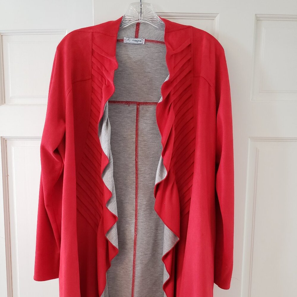 Fabulous sueded orange waterfall jacket